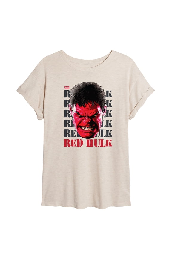 - Big Red Hulk Face - Women's Oversized Graphic T-Shirt