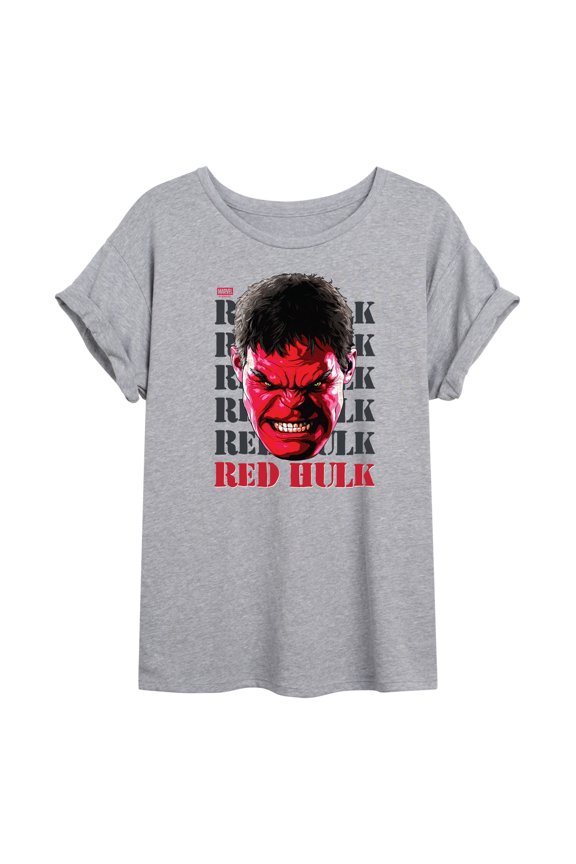 - Big Red Hulk Face - Women's Oversized Graphic T-Shirt