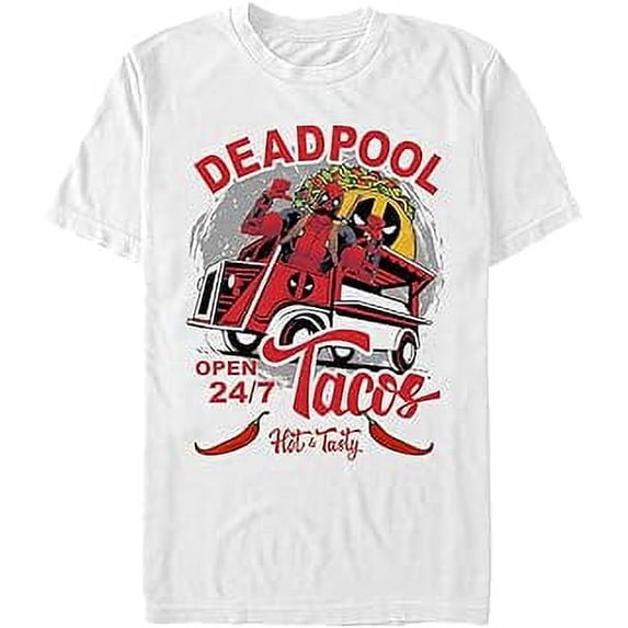 Marvel Big & Tall Classic Taco Deadpool Men's Tops Short Sleeve Tee Shirt