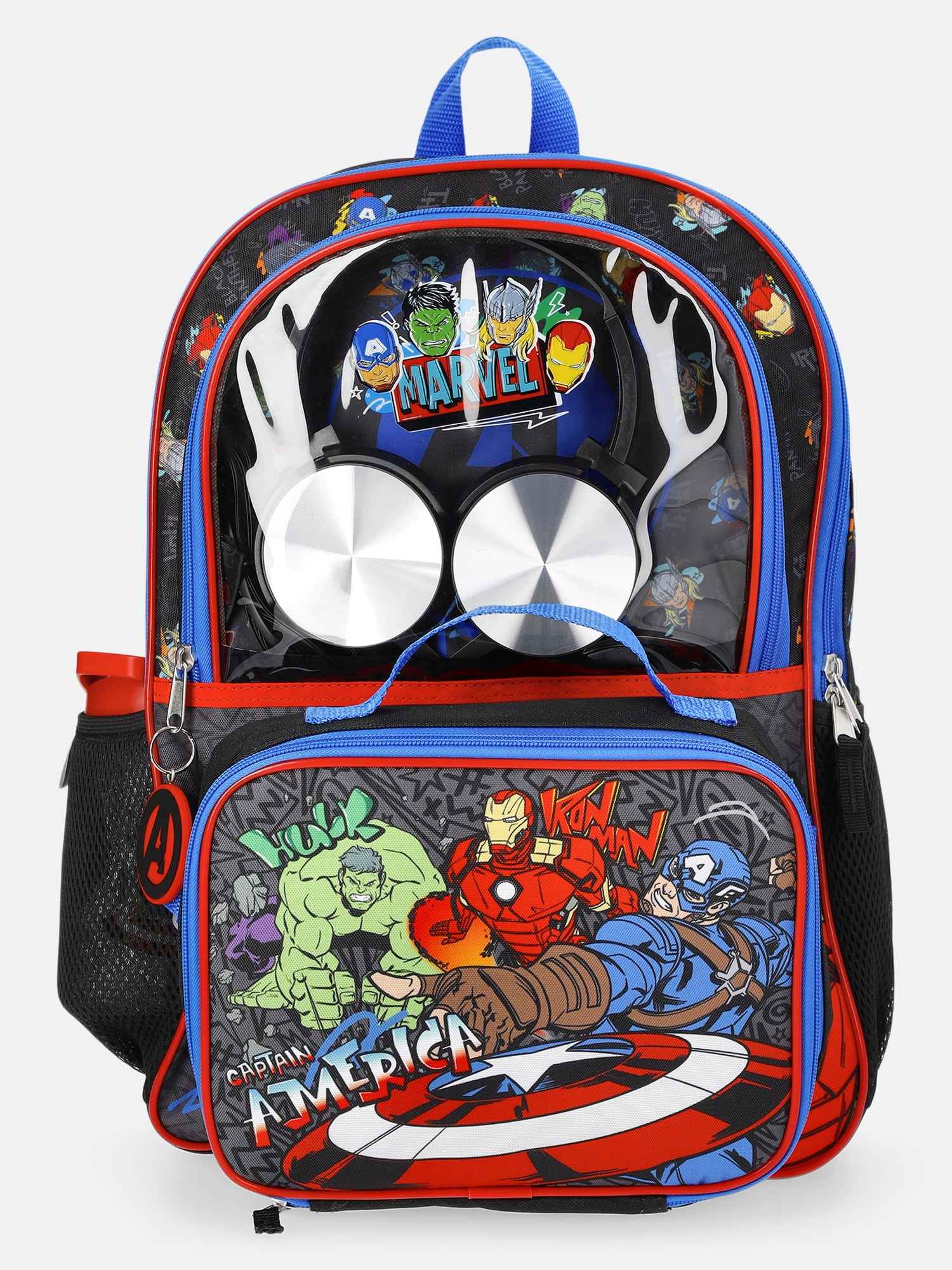 Black Backpack Set with Lunch kit, Headphones and Water Bottle