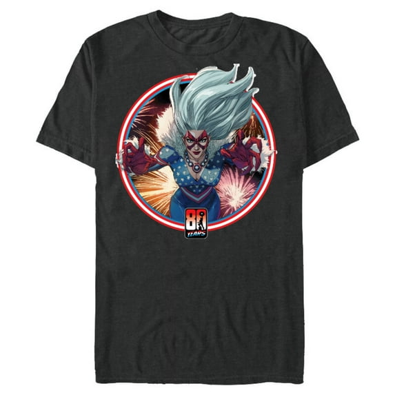 Marvel Black Cat Captain America 80th Anniversary Covers Standard - Short Sleeve Blended T-Shirt for Adults – Customized-Dark Heather