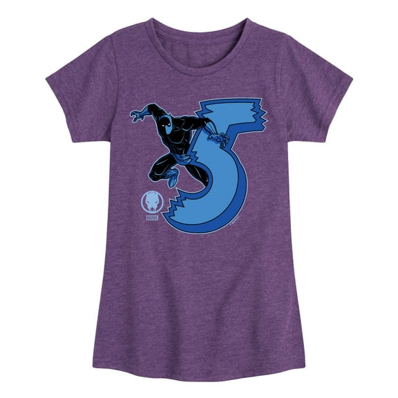Marvel Black Panther - 5Th Birthday - Girls Fitted Short Sleeve Tee
