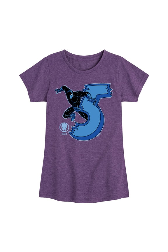 Black Panther - 5Th Birthday - Girls Fitted Short Sleeve Tee