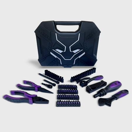 Marvel Black Panther 82pc Giftable Tool Set with Socket Set and Hand Tools. Purple Edition