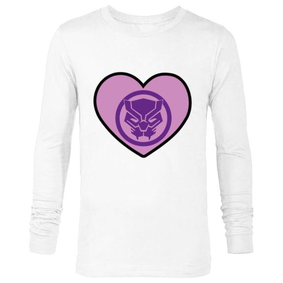 Marvel Black Panther Avengers Heart Love Valentine’s Day - Long Sleeve T-Shirt for Men - Customized-White