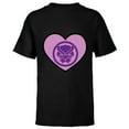 thumbnail image 1 of Marvel Black Panther Avengers Heart Love Valentine’s Day - Short Sleeve T-Shirt for Kids - Customized-Black, 1 of 5