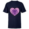 thumbnail image 1 of Marvel Black Panther Avengers Heart Love Valentine’s Day - Short Sleeve T-Shirt for Kids - Customized-Navy, 1 of 5