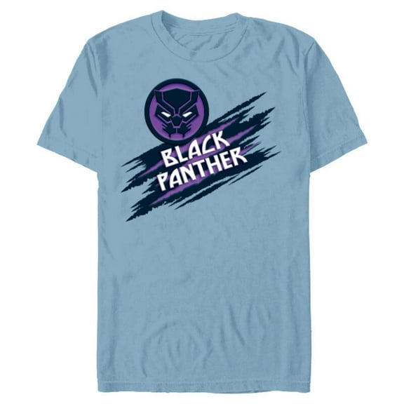 Marvel Black Panther Avengers Panther Mask Icon Claw Slashes - Short Sleeve Blended T-Shirt for Adults - Customized-Ocean Blue