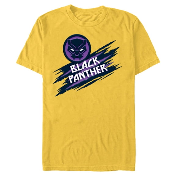 Marvel Black Panther Avengers Panther Mask Icon Claw Slashes - Short Sleeve Blended T-Shirt for Adults - Customized-Yellow