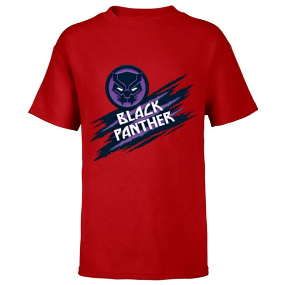 Marvel Black Panther Avengers Panther Mask Icon Claw Slashes - Short Sleeve T-Shirt for Kids - Customized-Red