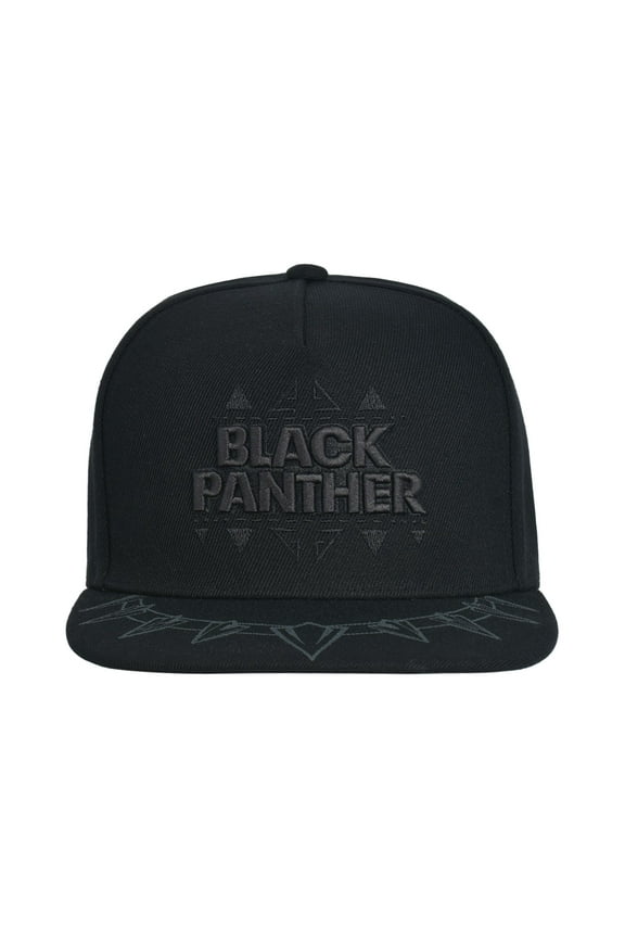 Black Panther Baseball Cap, Claw Necklace Snapback Flat Brim Hat, Black, One Size