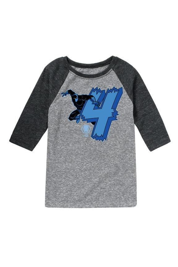 Black Panther - Birthday 4Th - Toddler and Youth Raglan