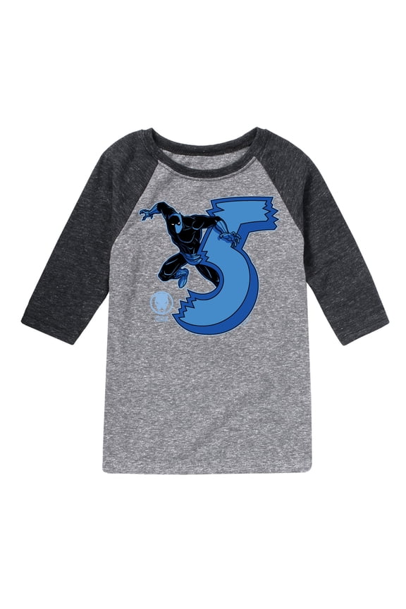 Black Panther - Birthday 5Th - Toddler and Youth Raglan