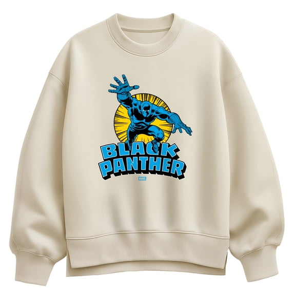 Marvel - Black Panther Circle - Women's Oversized Fleece Crew Sweatshirt
