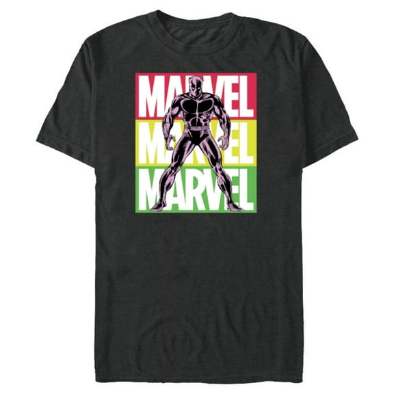 Marvel Black Panther Classic Comic Art and Name - Short Sleeve Blended T-Shirt for Adults - Customized-Dark Heather