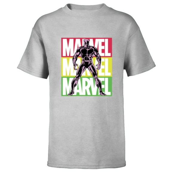 Marvel Black Panther Classic Comic Art and Name - Short Sleeve T-Shirt for Kids - Customized-Athletic Heather