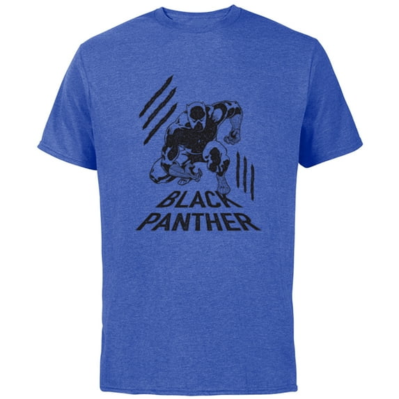 Marvel Black Panther Classic Comic Clawmarks Distressed - Short Sleeve Cotton T-Shirt for Adults - Customized-Royal Heather