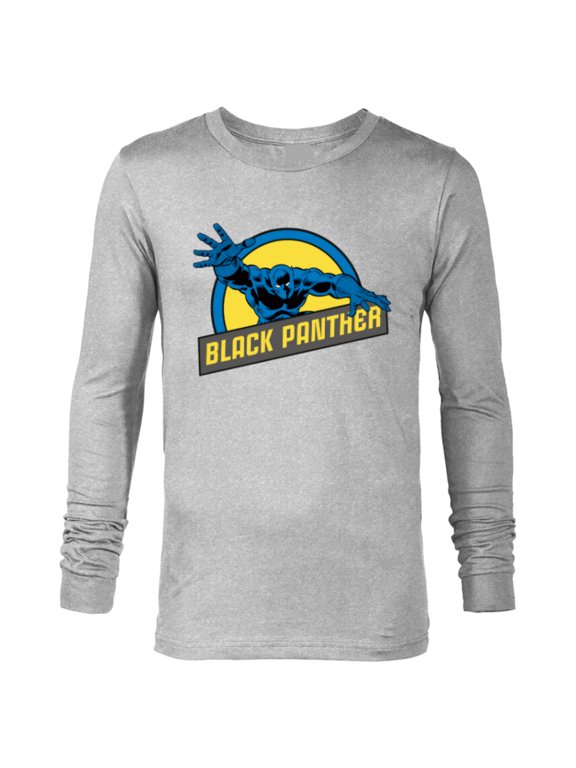 Black Panther Classic Comic Pose with Name - Long Sleeve T-Shirt for Men - Customized-Athletic Heather