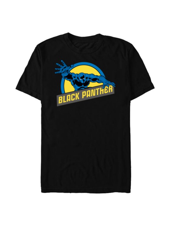 Black Panther Classic Comic Pose with Name - Short Sleeve Blended T-Shirt for Adults - Customized-Black