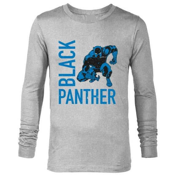 Marvel Black Panther Classic Comic Splatter Distressed - Long Sleeve T-Shirt for Men - Customized-Athletic Heather
