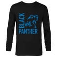 thumbnail image 1 of Marvel Black Panther Classic Comic Splatter Distressed - Long Sleeve T-Shirt for Men - Customized-Black, 1 of 5