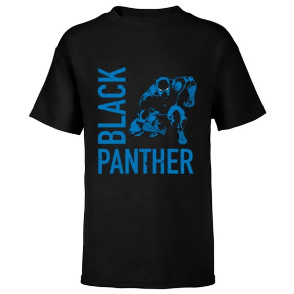 Marvel Black Panther Classic Comic Splatter Distressed - Short Sleeve T-Shirt for Kids - Customized-Black