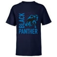 thumbnail image 1 of Marvel Black Panther Classic Comic Splatter Distressed - Short Sleeve T-Shirt for Kids - Customized-Navy, 1 of 5