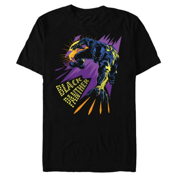 Marvel Black Panther Claw Marks Comic - Short Sleeve Blended T-Shirt for Adults - Customized-Black