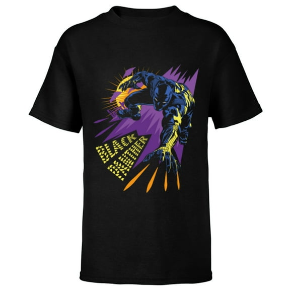 Marvel Black Panther Claw Marks Comic - Short Sleeve T-Shirt for Kids - Customized-Black
