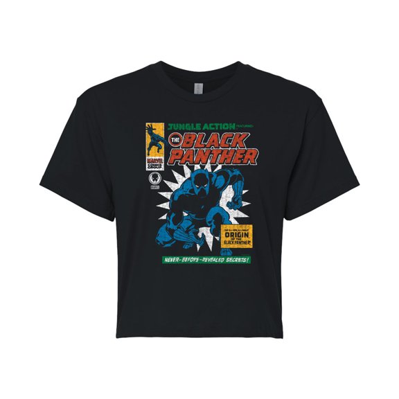 Marvel Black Panther - Comic Cover - Juniors Cropped Tee