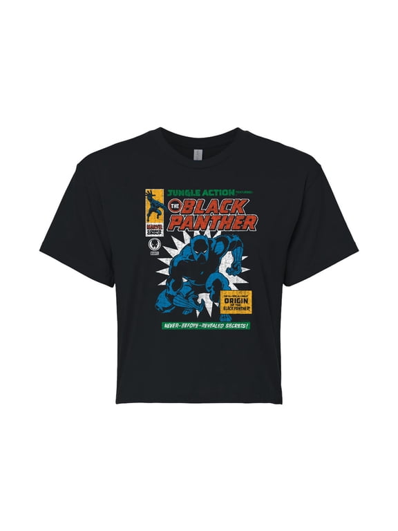 - Black Panther Comic Cover Women's Cropped Graphic T-Shirt