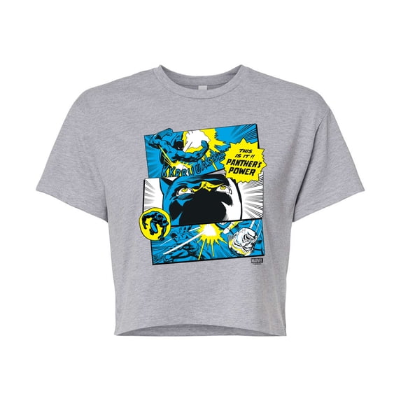 Marvel Black Panther - Comic Panels - Juniors Cropped Tee