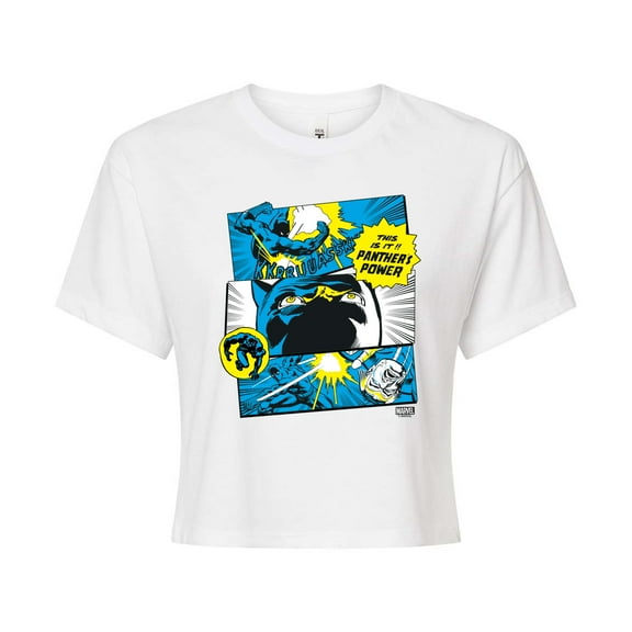 Marvel Black Panther - Comic Panels - Juniors Cropped Tee