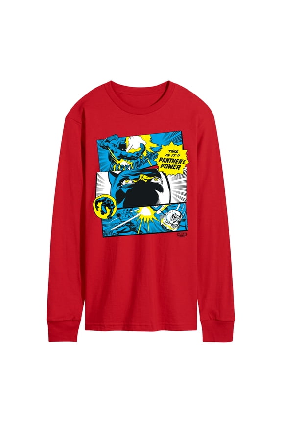 Black Panther - Comic Panels - Men's Long Sleeve Graphic T-Shirt