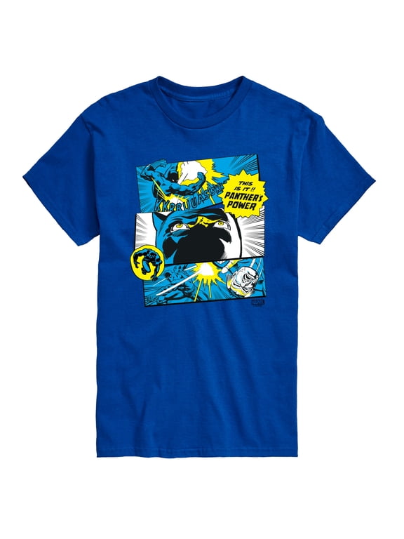 - Black Panther Comic Panels Men's Short Sleeve Graphic T-Shirt