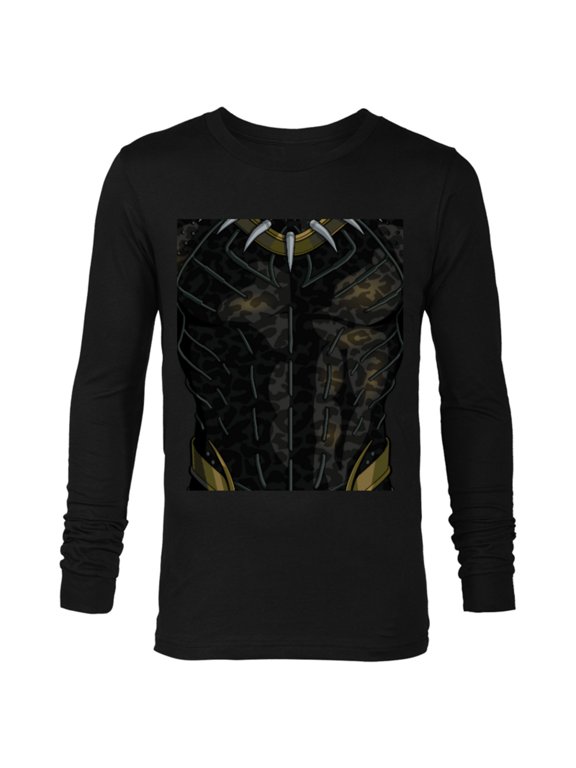 Black Panther Erik Killmonger Costume - Long Sleeve T-Shirt for Men - Customized-Black
