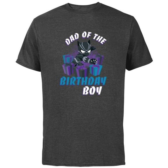 Marvel Black Panther Family Party Dad of the Birthday Boy - Short Sleeve Cotton T-Shirt for Adults - Customized-Charcoal