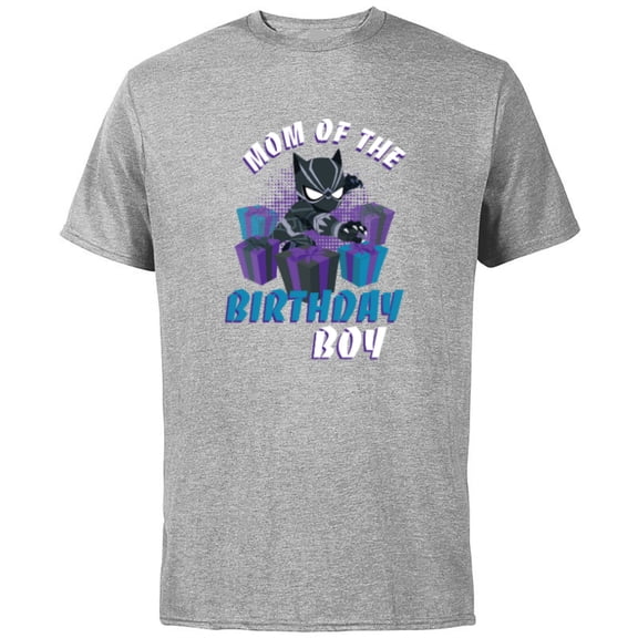 Marvel Black Panther Family Party Mom of the Birthday Boy - Short Sleeve Cotton T-Shirt for Adults - Customized-Athletic Heather