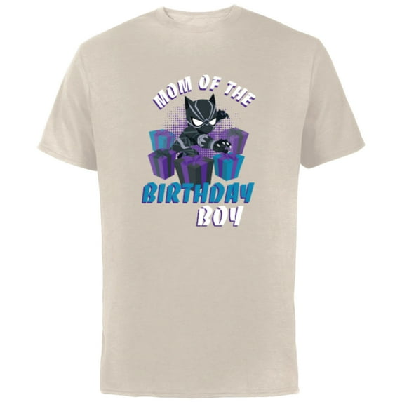 Marvel Black Panther Family Party Mom of the Birthday Boy - Short Sleeve Cotton T-Shirt for Adults - Customized-Natural