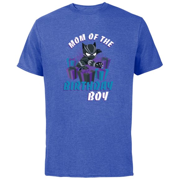 Marvel Black Panther Family Party Mom of the Birthday Boy - Short Sleeve Cotton T-Shirt for Adults - Customized-Royal Heather
