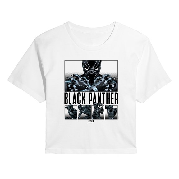 Marvel - Black Panther Grid - Juniors Cropped Graphic T-Shirt