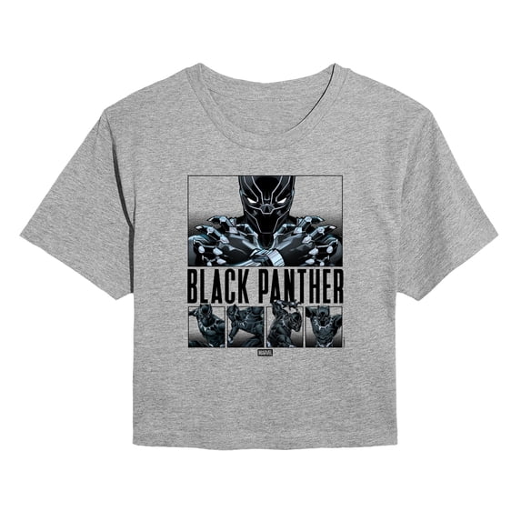 Marvel - Black Panther Grid - Juniors Cropped Graphic T-Shirt