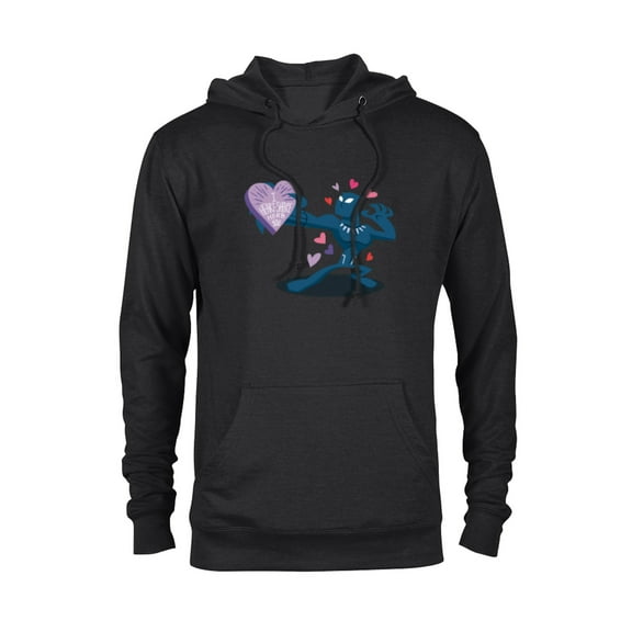 Marvel Black Panther I Heart-Shape Herb You Valentine’s Day - Pullover Hoodie for Adults - Customized-Black