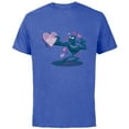 thumbnail image 1 of Marvel Black Panther I Heart-Shape Herb You Valentine’s Day - Short Sleeve Cotton T-Shirt for Adults - Customized-Royal Heather, 1 of 5