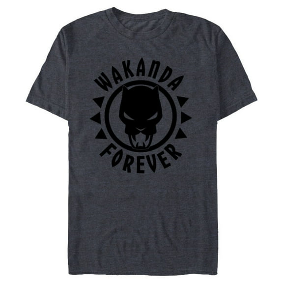 Marvel Black Panther Icon Wakanda Forever Circle - Short Sleeve Blended T-Shirt for Adults - Customized-Navy Heather
