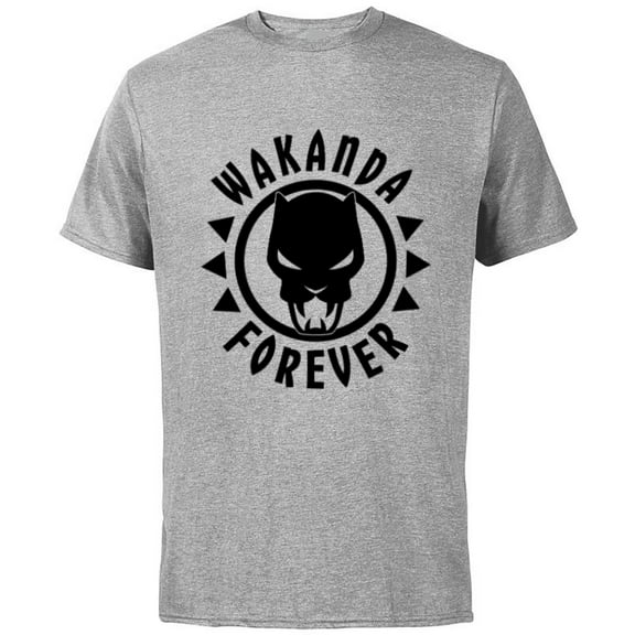 Marvel Black Panther Icon Wakanda Forever Circle - Short Sleeve Cotton T-Shirt for Adults - Customized-Athletic Heather