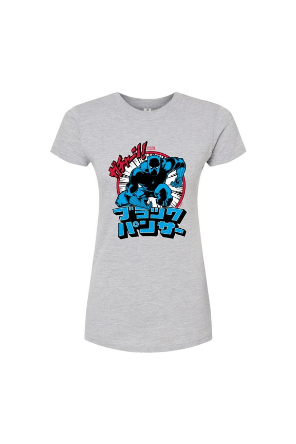 Black Panther - Katakana Panther - Juniors Fitted Graphic T-Shirt