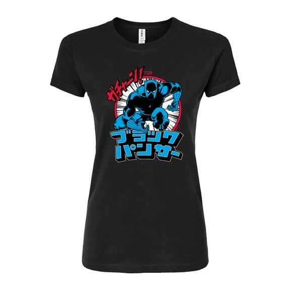 Marvel Black Panther - Katakana Panther - Juniors Fitted Graphic T-Shirt