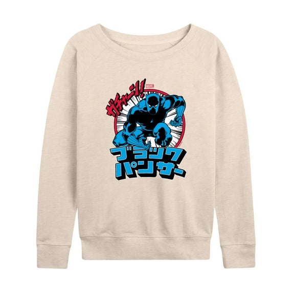 Marvel Black Panther - Katakana Panther - Women's French Terry Pullover Sweatshirt