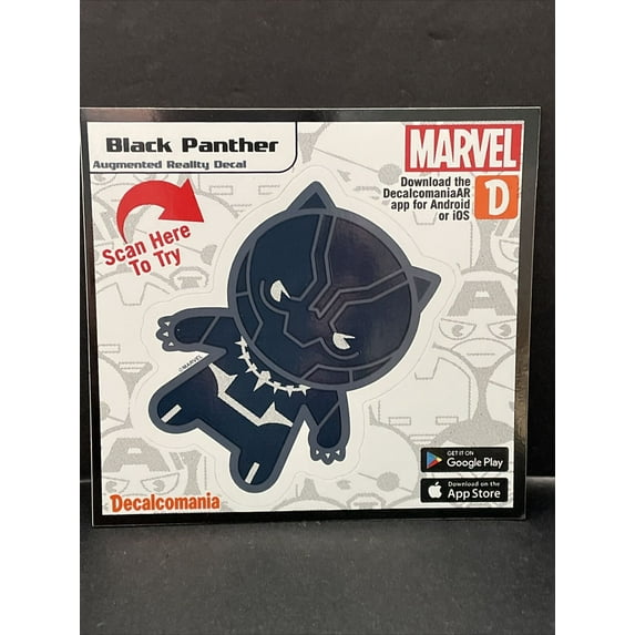 Marvel Black Panther Kawaii Vinyl Augmented Reality Decal Sticker 3” New